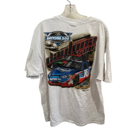 Vintage Chase Authentics 2012 Daytona 500 2XL White NASCAR Graphic T-Shirt 100% - Picture 2 of 5